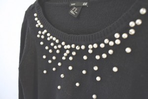 PEARL DIY: Pearl Embellished Jumper by nudeonbroadstreet.blogspot.com
