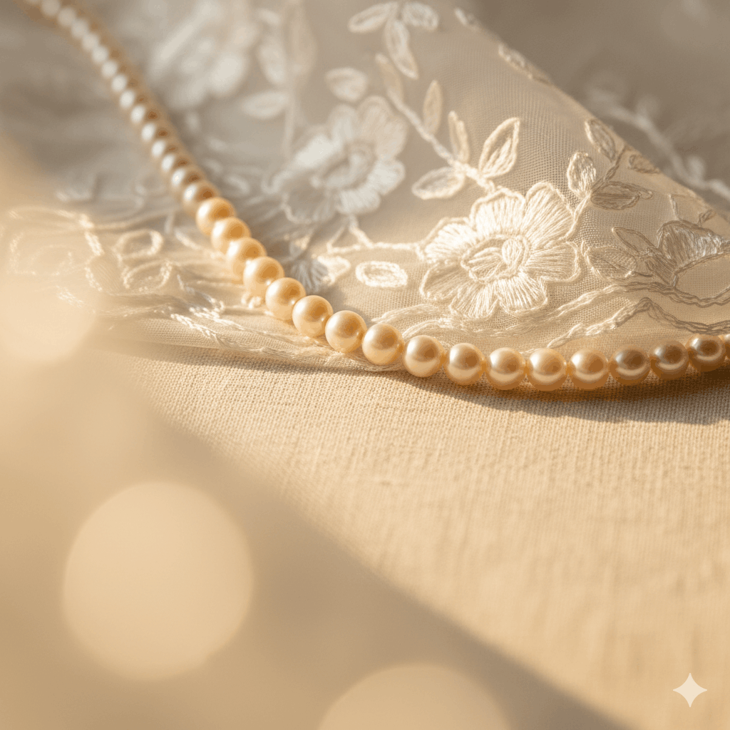 02. Zasada ton-na-ton – Dopasowanie perłowej biżuterii do tkaniny