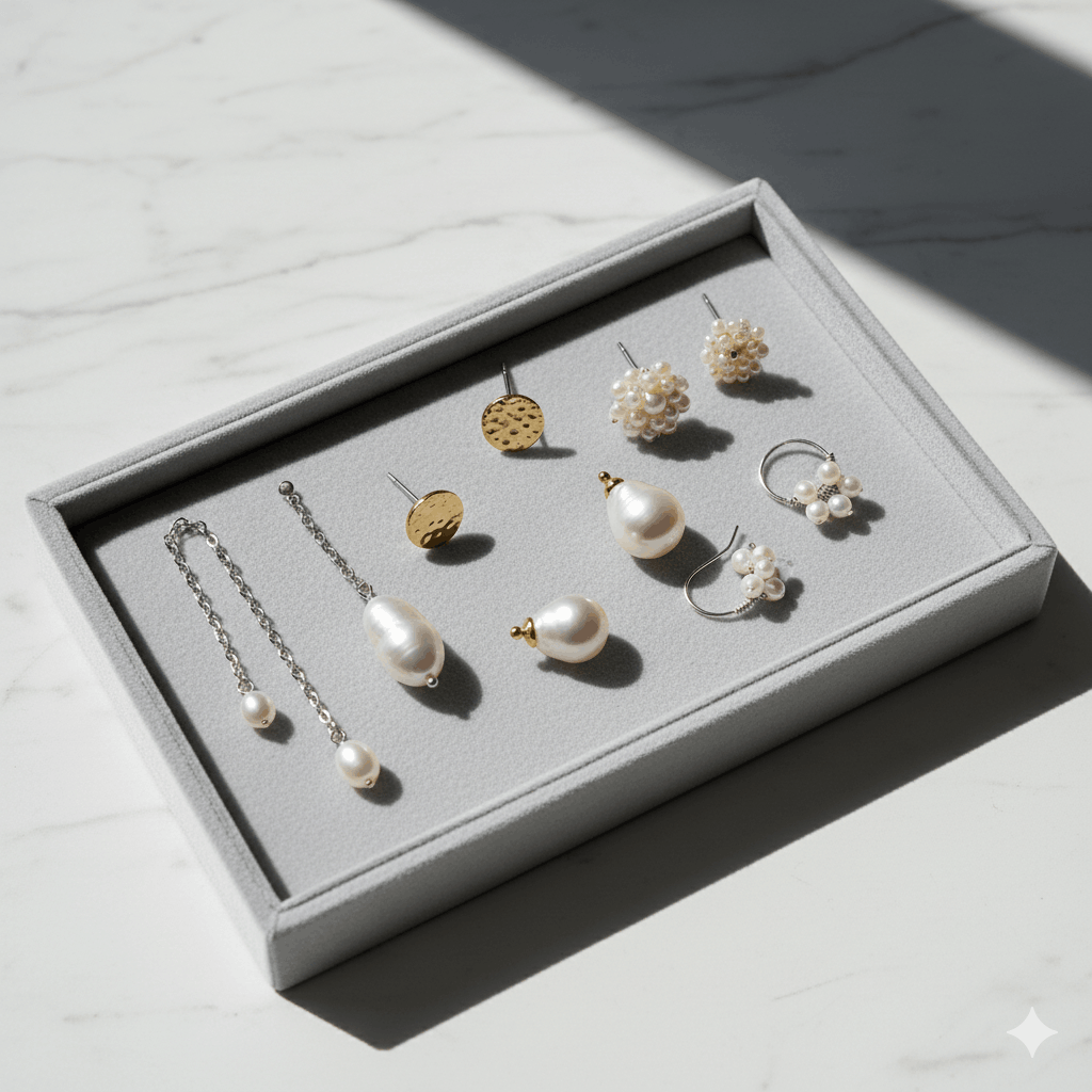 04. Kup asymetryczne kolczyki z perłami w PearlsOnly