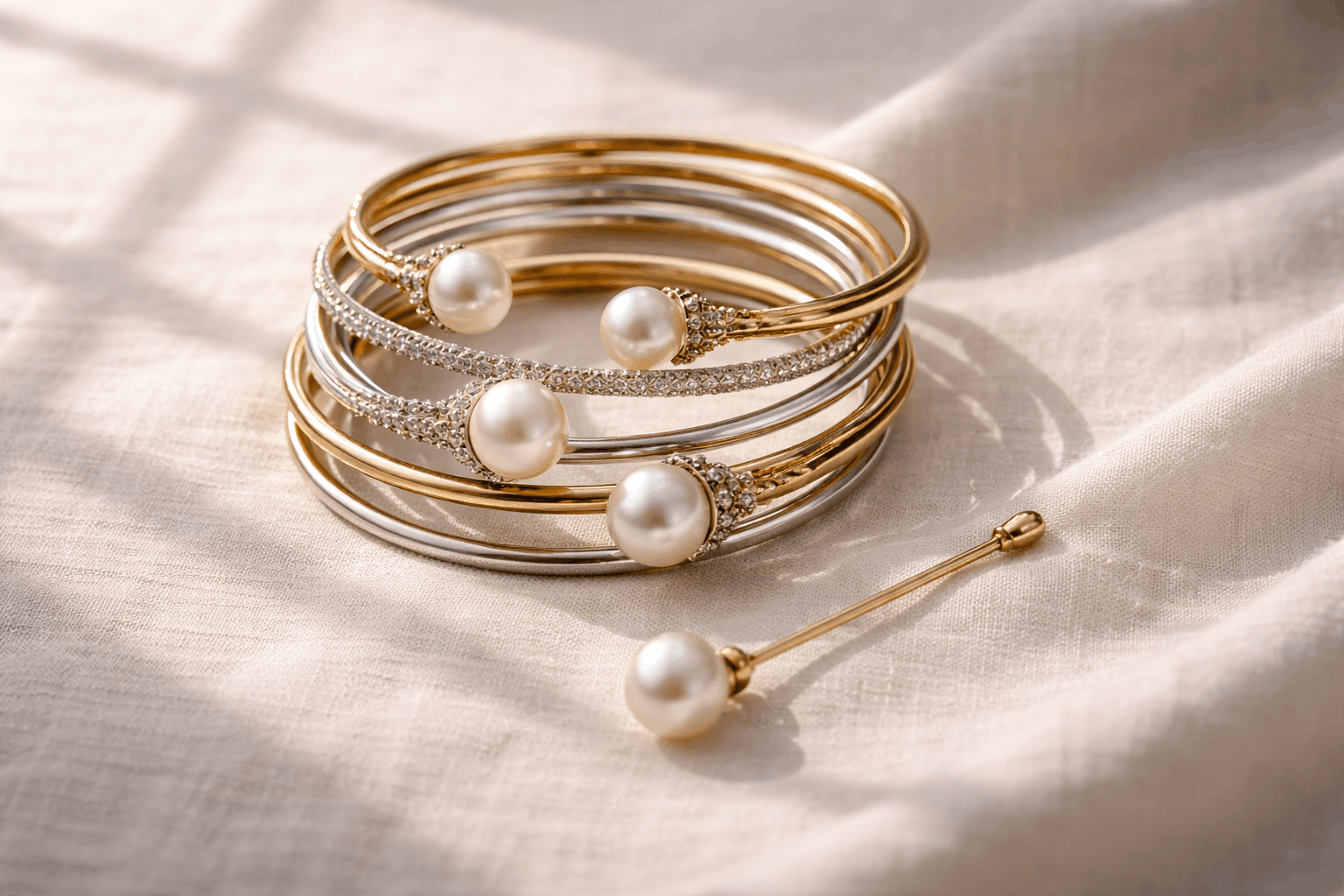 Poza naszyjnikiem: Perłowe bransoletki i szpilki do hidżabu