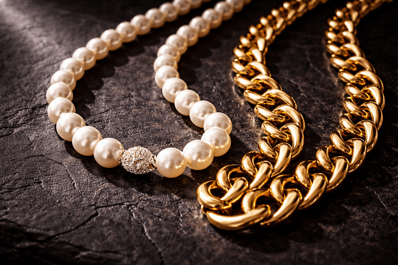 04. Trend warstwowych naszyjników z pereł spotyka się z metalem