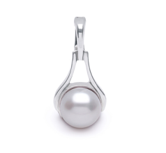 9-10mm Slodkowodne Wisiorek w Wzmacniacz Bialy