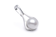 9-10mm Slodkowodne Wisiorek w Wzmacniacz Bialy