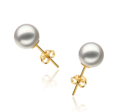 7.5-8mm Japonska Akoya Zestaw kolczyków w Wspaniały Bialy