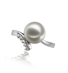 8-9mm Japonska Akoya Pierscien w Łaska Bialy