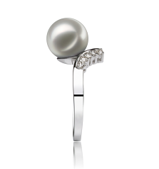 8-9mm Japonska Akoya Pierscien w Łaska Bialy