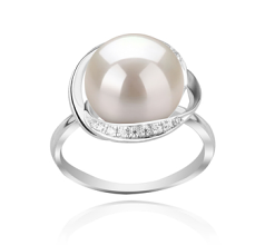11-12mm Slodkowodne Pierscien w Wendy Bialy