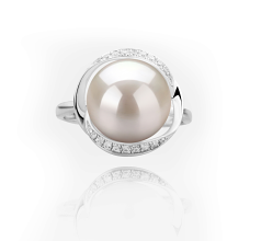 11-12mm Slodkowodne Pierscien w Wendy Bialy