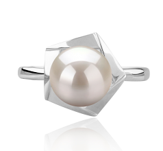 8-9mm Slodkowodne Pierscien w Anais Bialy